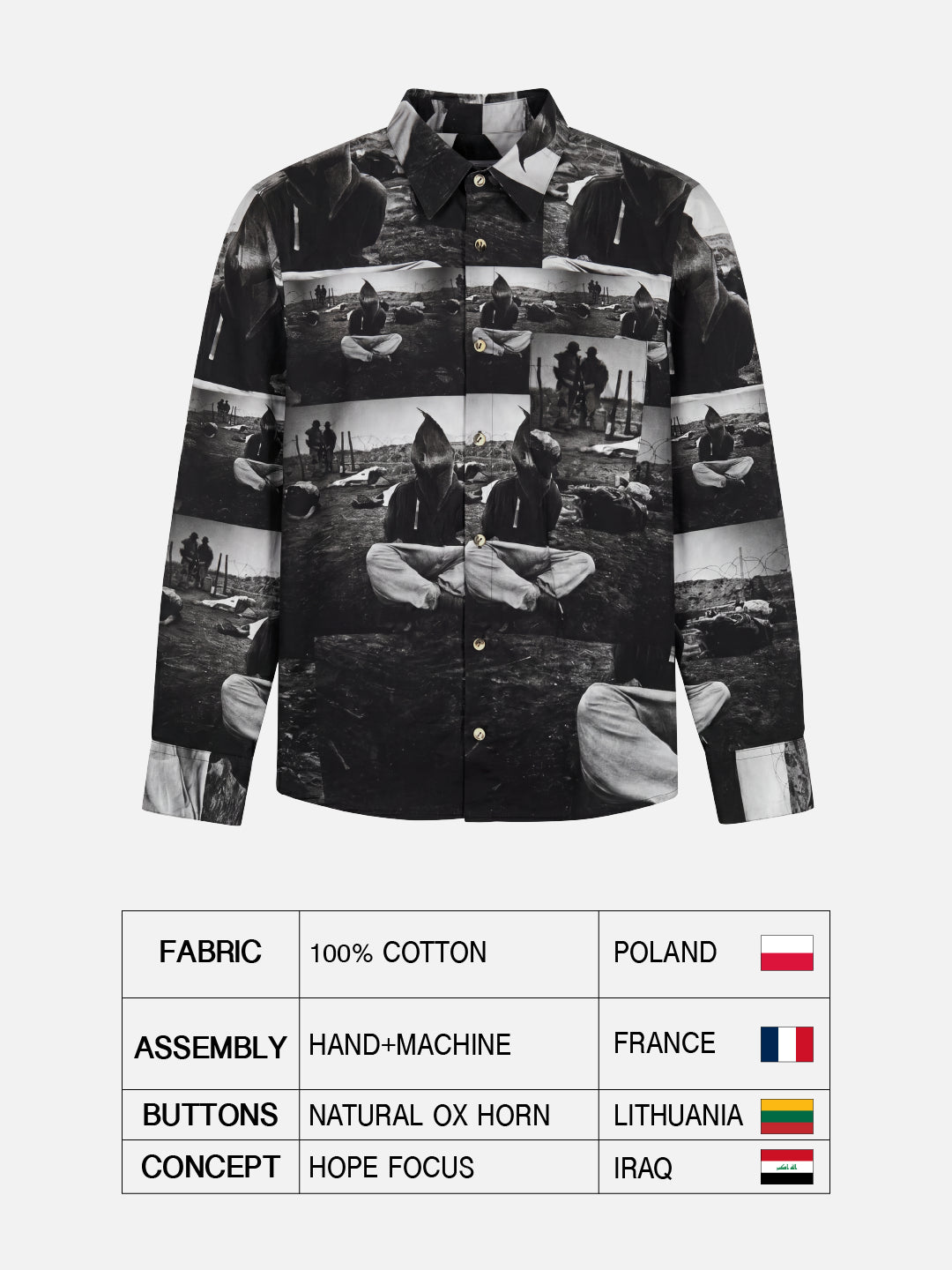 HOPE FOCUS Button-Up Shirt